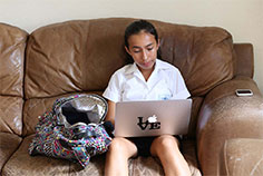 Student at Codrington School in Barbados